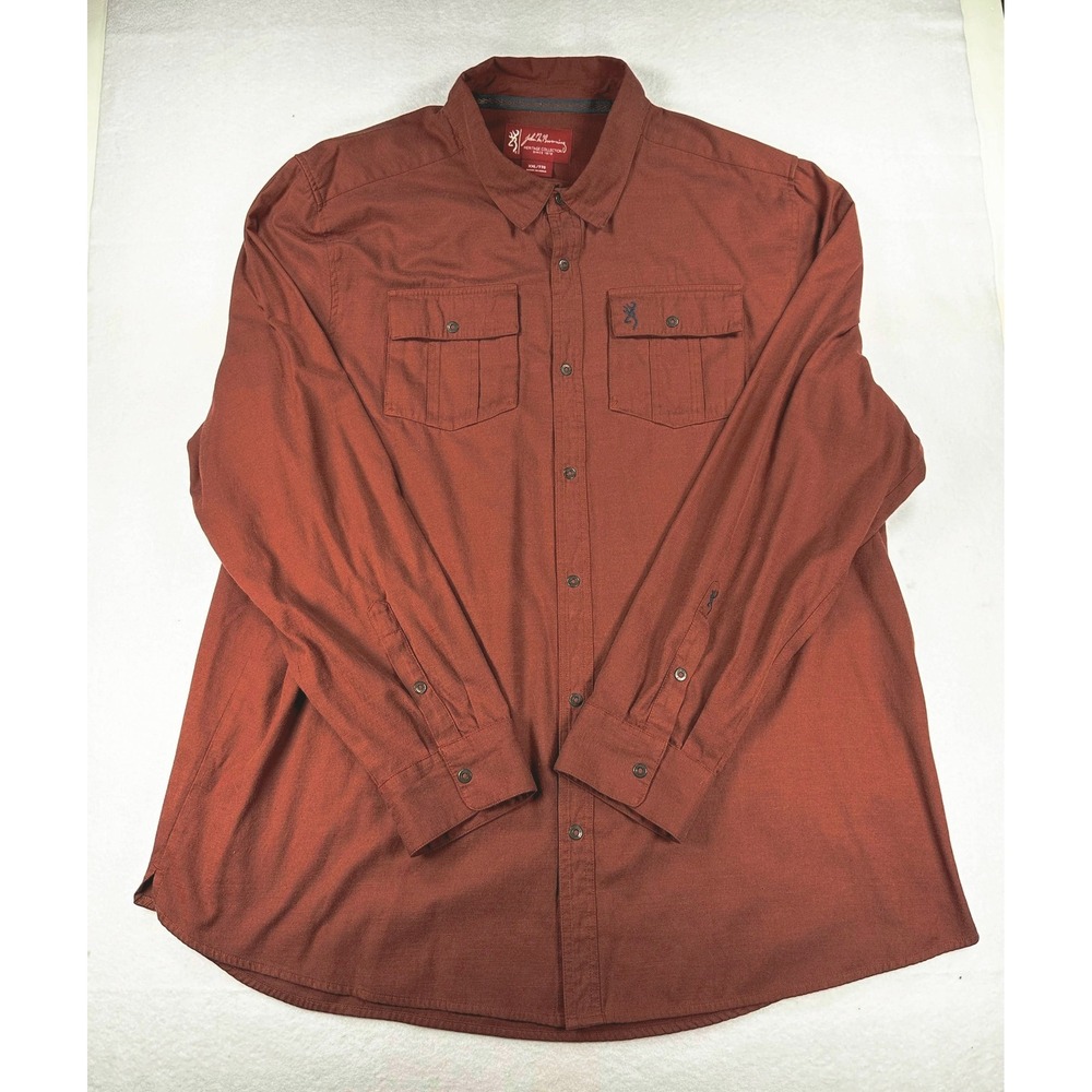 Browning John M Browning Heritage Collection Rust Orange Button Down Shirt XXL